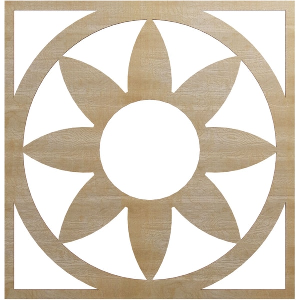 Ekena Millwork Blume Wood Fretwork Pierced Ceiling Medallion, Hickory, 28"OD x 9 3/4"ID x 1/4"T CMWP28X28X0250BLHI - main